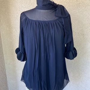 Beautiful black top sheer sleeves w/ lots details